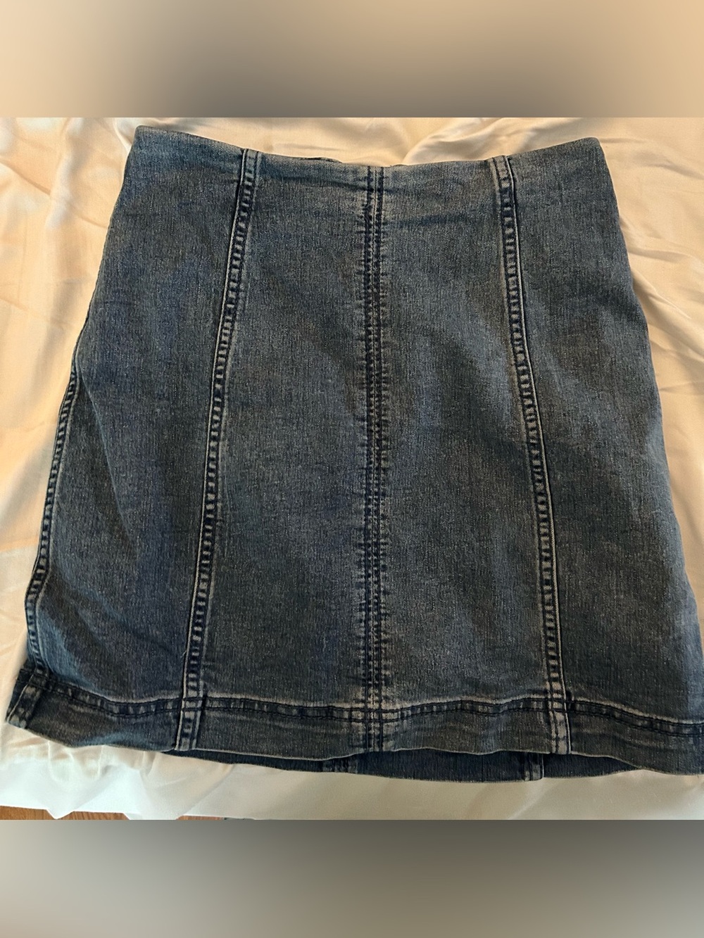 Free People Dark Blue Denim Panel Skirt - Women's